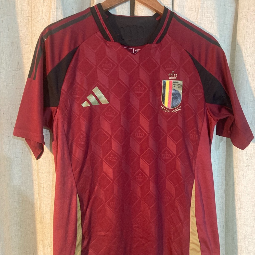 Adidas Red and Gold Soccer Jersey